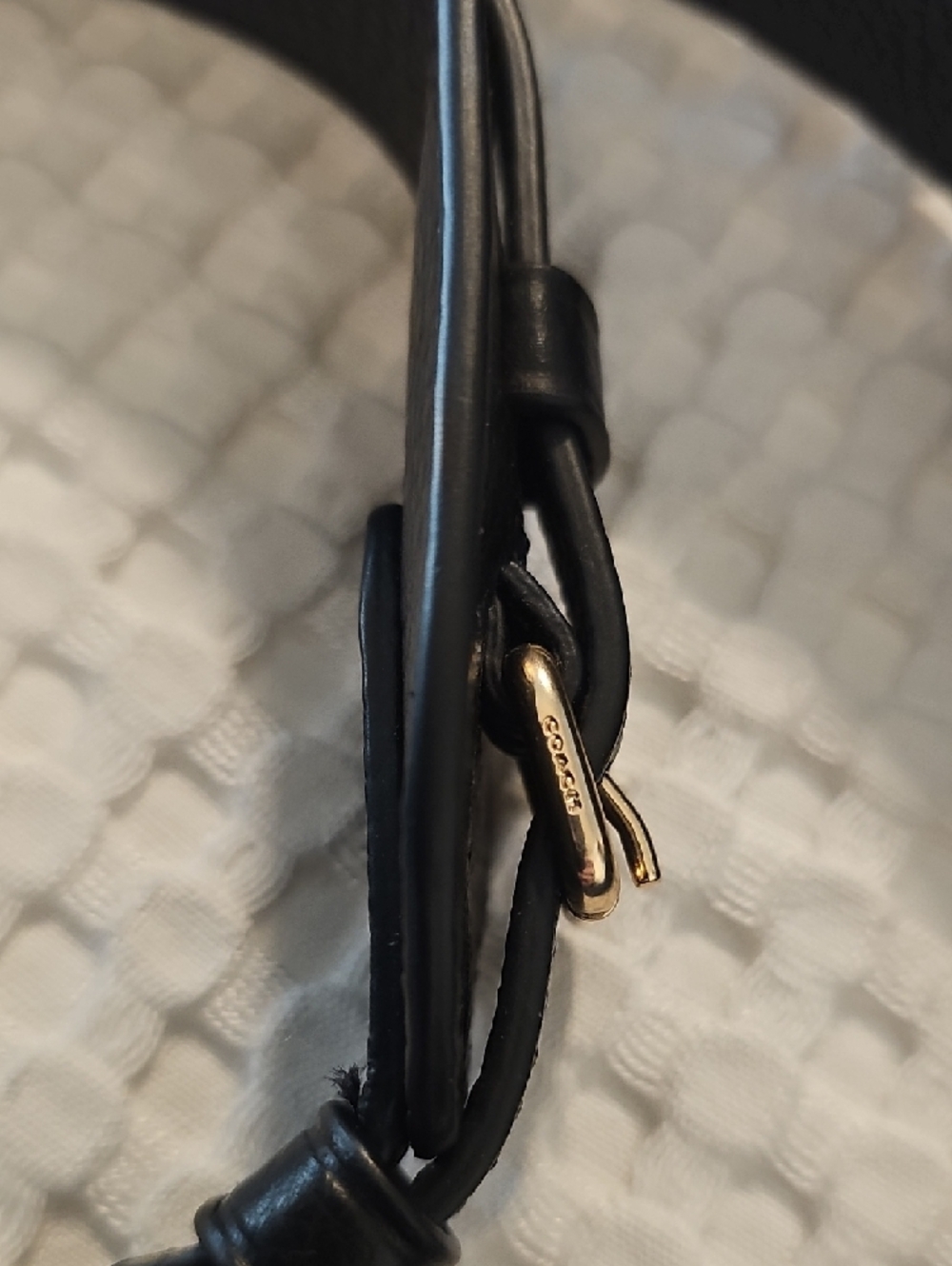 Coach Black Leather Bag Strap with Gold Hardware - Picture 3 of 10